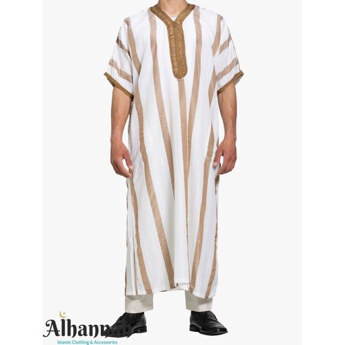 Djellaba traditionnelle pour Hommes manches courtes